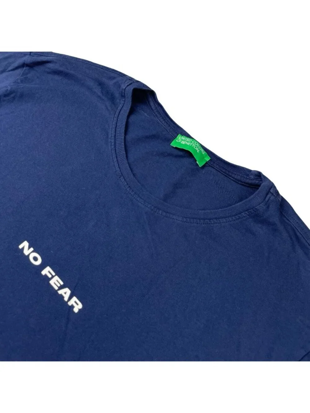 United Colors of Benetton Men’s "No Fear" S/S T-Shirt Navy Blue • Medium